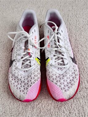 Women’s Nike White & Pink Track and Field Shoes with spikes
